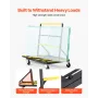 Drywall Cart Dolly, 816 kg Load Capacity, Steel Panel Dolly with 4 Swivel Casters & Expandable Deck, Foldable Panel Truck Cart w