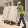 Drywall Cart Dolly, 816 kg Load Capacity, Steel Panel Dolly with 4 Swivel Casters & Expandable Deck, Foldable Panel Truck Cart w