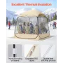 Pop up Sports Tent, 1.83x1.83 m Clear Bubble Tent for 2-4 Persons, Waterproof Outdoor Pod with Floor Mat & Top Cover, Garden Igl
