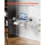 VEVOR Acrylic Table, 2 Tiers Clear End Table with Storage Shelf, Modern Rectangle Acrylic Side Desk, Transparent Thick Desk Nigh