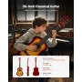 VEVOR Classical Guitar, 780 mm, Wood Classical Guitar Starter Kit for Beginners, with Nylon Strings, Gig Bag, Strap, Tuner, Extr