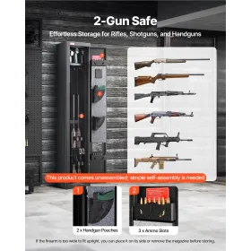 Gun Safe, Heavy Duty koldvalset stål brandsikkert riffelskab