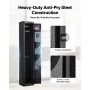 Gun Safe, Heavy Duty Cold-Rolled Steel Fireproof Rifle Cabinet with Digital Keypad & Key, Large Long Gun Cabinet with Magazine a