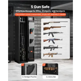 Gun Safe, Heavy Duty koldvalset stål brandsikkert riffelskab