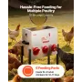 Automatic Chicken Feeder, 13.61 kg Capacity, 6 Feeding Ports No-Waste Poultry Feeder, Automatic Gravity, with Adjustable Height 