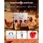 Automatic Chicken Feeder, 13.61 kg Capacity, 6 Feeding Ports No-Waste Poultry Feeder, Automatic Gravity, with Adjustable Height 