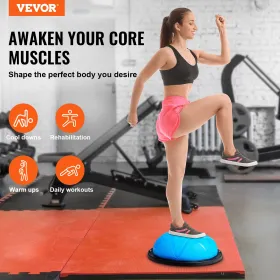 Half Exercise Ball Trainer, 23 inch Balance Ball Trainer, 660 lbs Capacity Stability Ball, Yoga Ball with Resistance Bands and P