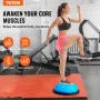 VEVOR Half Exercise Ball Trainer, 23 tommer Balance Ball Trainer, 660 lbs Kapacitetsstabilitetsbold, Yogabold med modstandsbånd