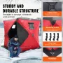 VEVOR Portable Ice Shelter, 3-4 Person Insulated Pop-Up Ice Fishing Tent, 35 Square Feet Fishable Area, Thermal Ice Shanty for W