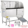 Dogplejekar, 62 "R Pet Wash Station, 304 Rustfrit stål Pet Grooming Tub Bedømt 661 kg belastningskapacitet, ikke-skidt hundevask