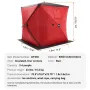 Portable Ice Shelter, 3-4 Person Insulated Pop-Up Ice Fishing Tent, 35 Square Feet Fishable Area, Thermal Ice Shanty for W