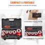Ratchet Pipe Threader Kit, 6.4mm NPT - 32mm NPT Manual Ratcheting Pipe Threader, Portable Pipe Threading Tool Set with 6PCS NPT 