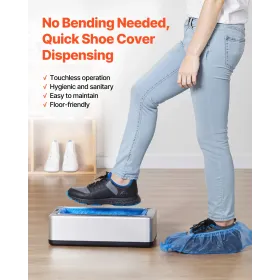 VEVOR Shoe Cover Dispenser Fits Up to US 11 / EU 44 with 100 Disposable Plastic Covers