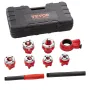 Ratchet Pipe Threader Kit, 6.4mm NPT - 32mm NPT Manual Ratcheting Pipe Threader, Portable Pipe Threading Tool Set with 6PCS NPT 