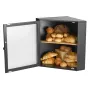 Corner Bread Box for Kitchen Counter, Double Layer Large Capacity Bamboo Bread Storage Container, Farmhouse Wooden Breadbox for 