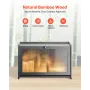 Bread Box for Kitchen Counter, Large Capacity Bamboo Bread Storage Container, Farmhouse Wooden Breadbox Organizer for Homemade B