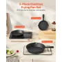 VEVOR Cast Iron Skillet, 3 Pcs Frying Pan Set (160, 220, 265 mm), Heavy-Duty Skillets with Heat-Resistant Handle, Pre-Seasoned C