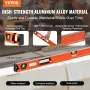 Magnetic Torpedo Level, 121.9/61.0/40.6/25.4 cm Mechanical Level Set, Bubble Vials Ruler for 45/90/180 Degree, Aluminum Alloy Le