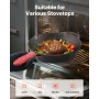 Cast Iron Skillet, 4 Pcs Frying Pan Set (155, 205, 260, 305 mm), Skillets with Heat-Resistant Silicone Handle, Pre-Seasoned Chef