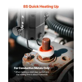 VEVOR Induction Heater Bolt Removal, 1800W 230V Magnetic Induction Heater Kit, Handheld Nut Buster Tool, Mini Heating Machine fo