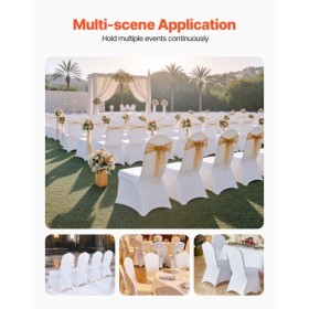 Stretch Spandex White Folding Chair Covers For Wedding Party Banquet