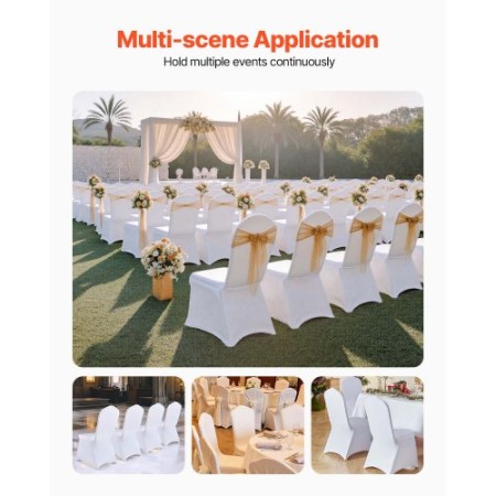 Stretch Spandex White Folding Chair Covers For Wedding Party Banquet