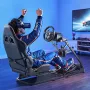 Racing Wheel Stand, Heavy-Duty Simulator Cockpit Steering Stand with Dual-Rail Dual-Arm, Fit Logitech G25,G27,G29,G920,G923, Thr