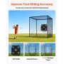VEVOR Golf Batting Cage, 3050 x 3050 x 3050mm Golf Cage, Driving Hitting Cages with 3-Ply Knotless Polyester, Golfs Target & 9-H