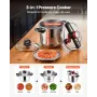 VEVOR Pressure Cooker, 11.3L Pressure Cooker Stainless Steel, Pressures Canner with Steaming Rack, Tempered Glass Lid, Three Pre