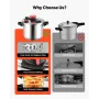 Pressure Cooker, 11.3L Pressure Cooker Stainless Steel, Pressures Canner with Steaming Rack, Tempered Glass Lid, Three Pressures