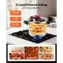 Pressure Cooker, 11.3L Pressure Cooker Stainless Steel, Pressures Canner with Steaming Rack, Tempered Glass Lid, Three Pressures