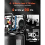 50L Air Compressor, 1.5 kW 113L/min at 6.2 Bar, Max 8 Bar Pressure Oil-Free Air Compressor Tank, Portable on Wheels for Auto Rep