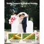 VEVOR Arch Backdrop Stand, Set of 3, 1.8/1.5/1.2 m, Stable Structure, Easy Assembly, Gold Metal Arch Backdrop Stand with Cover, 