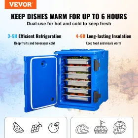 VEVOR Insulated Food Pan Carrier, 95 Qt Hot Box for Catering, Food Box Carrier with Double Buckles, Front Loading Food Warmer wi