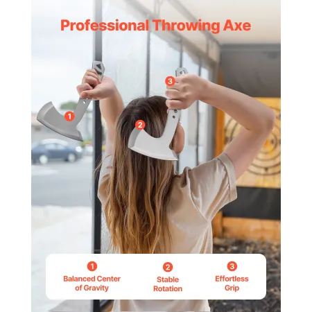 VEVOR Throwing Axes and Tomahawks, 3 Pack Hatchet Axes and 3 Pack Knives Throwing Products Set, Handle with Wrench and Bottle Op