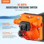 Water Diaphragm Pump, 13.25 liters, 55 PSI Rated Pressure (40-80 PSI Adjustable), 12.7mm MNPT Self Priming Sprayer Pump with Pre