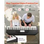 VEVOR Weighted Digital Piano, 88 Keys Fully Weighted, Electric Piano Keyboard with Furniture Stand, Power Adapter, Triple Pedal,