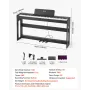 Weighted Digital Piano, 88 Keys Fully Weighted, Electric Piano Keyboard with Furniture Stand, Power Adapter, Triple Pedal, Recor