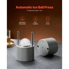 Ice Ball Press Ice Ball Maker 2.1"/53mm Ice Press Kit for Whiskey Silver
