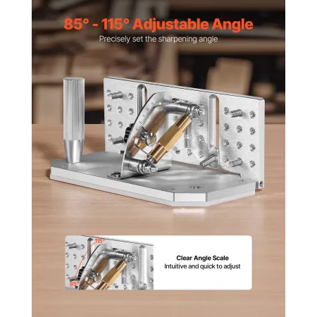 Belt Grinder Knife Jig, 85° - 115° Adjustable Belt Sander Knife Sharpening Jig with Dual Handles, 195mm Long Sharpener Locator C