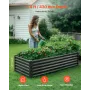 Metal Raised Garden Bed, 1.8 x 0.9 x 0.4 m Outdoor Galvanized Planter Garden Box, Open Bottom Design, Large Planter Raised Bed f