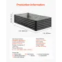 VEVOR Metal Raised Garden Bed, 1.8 x 0.9 x 0.4 m Outdoor Galvanized Planter Garden Box, Open Bottom Design, Large Planter Raised