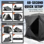 VEVOR Portable Ice Shelter, 3-4 Person Pop-Up Ice Fishing Tent, 43 Square Feet Fishable Area, Ice Shanty for Winter Fishing, Wat