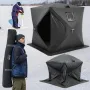 Portable Ice Shelter, 3-4 Person Pop-Up Ice Fishing Tent, 43 Square Feet Fishable Area, Ice Shanty for Winter Fishing, Waterproo
