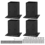 6x6 Post Base 4 Pcs, Inner Size 5.6x5.6 inch / 142x142 mm Post Brackets, Heavy Duty Carbon Steel Decking Posts, Wood Posts Brack