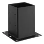 6x6 Post Base 4 Pcs, Inner Size 5.6x5.6 inch / 142x142 mm Post Brackets, Heavy Duty Carbon Steel Decking Posts, Wood Posts Brack