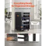 16U AV Rack, 90.7 kg Max Load Capacity, Home Recording Studio Rack with Lockable Caster Wheels, Open Frame Server Cabinet, Speci