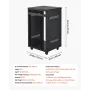 VEVOR 16U AV Rack, 90,7 kg Max belastningskapacitet, Home Recording Studio Rack med låsbare styrehjul, Open Frame Server