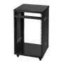 16U AV Rack, 90.7 kg Max Load Capacity, Home Recording Studio Rack with Lockable Caster Wheels, Open Frame Server Cabinet, Speci