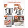 Electric Grain Mill Grinder, 800g Commercial Spice Grinders, High Speed 2100W Stainless Steel Pulverizer Powder Machine, for Dry